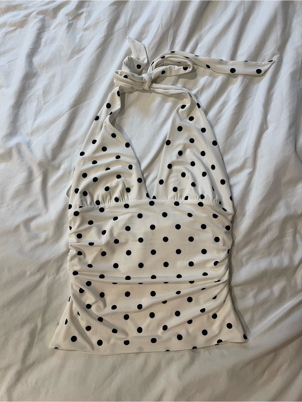 Aritzia cream and Black Polka Dot Halter